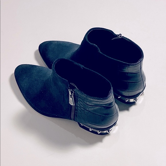 Circus by Sam Edelman Shoes - Navy Suede Booties with Spur Detailing